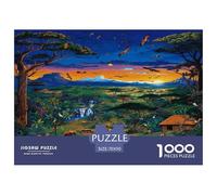 1000 Piezas Animaleseses africanoseseses Puzzle Entretenimiento Creativo Decoración del Hogar Wild Forest Rompecabezas De Decoración Desafíos Divertidos para Adultos Y Niños 70x50cm/1000pcs