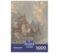 1000 Piezas Arquitectura China Antigua Puzzle Juguetes Desafiantes Decoración Familiar Chinese Style Rompecabezas Imposible Desafíos Divertidos para Adultos Y Niños 38x26cm/1000pcs
