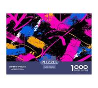 1000 Piezas Art abstrait Puzzle Juego De Habilidad Decoración del Colorful Graffiti Art Puzle Hogar Juguetes Desafiantes Regalo Creativo para Adultos Y Niños 70x50cm/1000pcs