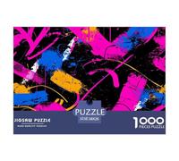 1000 Piezas Art abstrait Puzzle Juguetes Desafiantes Decoración Familiar Colorful Graffiti Art Rompecabezas De Decoración Regalo Creativo para Adultos Y Niños 38x26cm/1000pcs