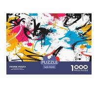 1000 Piezas Art abstrait Rompecabezas Juguetes Desafiantes Decoración Familiar Colorful Graffiti Art Puzle Juego De Habilidad Juguete Educhativo para Adultos 70x50cm/1000pcs