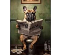 1000 Piezas Arte Rompecabezas,Abstract Dogs Reading Newspapers In The Toilet Pósters,Rompecabezass Decoración Mural, Juegos para Reducir El Estrés En Familia Ja438Zp