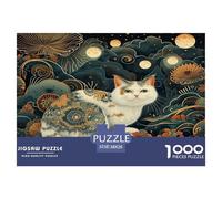 1000 Piezas Artista Gato Puzle Entretenimiento Creativo Decoración del Hogar Juguetes Desafiantes Gatito Lindo Puzzle Desafíos Divertidos para Adultos Y Niños 38x26cm/1000pcs