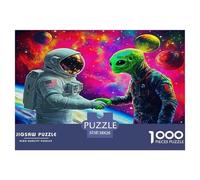 1000 Piezas Astronautaas and Aliens Puzle Juego De Habilidad Decoración Familiar Juguetes Desafiantes Hombre Espacial Puzzle Regalo Creativo para Adultos Y Niños A Partir De 14 Años 38x26cm/1000pcs