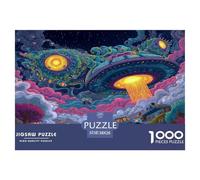 1000 Piezas Aventura Planetaria Puzle Juego De Habilidad Decoración del Hogar La Llegada del OVN Rompecabezas De Decoración Regalo Creativo para Adultos Y Niños 38x26cm/1000pcs