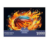 1000 Piezas Basketball au feu Rompecabezas Juguetes Desafiantes Decoración Familiar Deportess Equipment Rompecabezas Imposible Regalo Creativo para Adultos 38x26cm/1000pcs