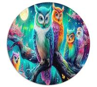 1000 Piezas búho de inviernos Puzzle Decoración del Hogar Night Pájaro Juego De Rompecabezas Actividades Familiares para Niños Adultos 1000pcs (67.5x67.5cm)