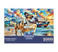 1000 Piezas BULLperro Americano Puzzle Juego De Habilidad Decoración Familiar Animales lindoeses Rompecabezas Imposible Juguete EduGatoivo para Adultos Y Niños 38x26cm/1000pcs