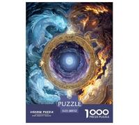 1000 Piezas Chaos Dome Puzle Entretenimiento Creativo Decoración del Hogar Juguetes Desafiantes Cuatro Símbolos Puzzle Desafíos Divertidos para Adultos Y Niños 52x38cm/1000pcs
