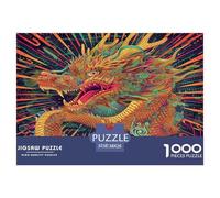 1000 Piezas Chinois Loong Puzzle Juego De Habilidad Decoración Familiar Criatura fantasía Rompecabezas Imposible Juguete Educhativo para Adultos Y Niños 38x26cm/1000pcs