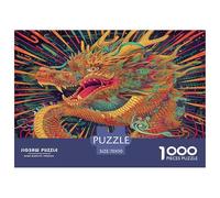 1000 Piezas Chinois Loong Puzzle Juguetes Desafiantes Decoración Familiar Criatura fantasía Rompecabezas De Decoración Regalo Creativo para Adultos Y Niños 70x50cm/1000pcs