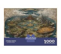 1000 Piezas Cloud-Sea Isla Santa Puzzle Decoración del Hogar Mapa del Reino Secreto Rompecabezas Desafío Juguetes para Adultos Y Niños A Partir De 12 Años 70x50cm/1000pcs