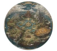 1000 Piezas Cloud-Sea Isla Santa Puzzle Pasatiempo Creativo Mapa del Reino Secreto Juego De Rompecabezas Actividades Familiares para Niños Adultos 1000pcs (67.5x67.5cm)