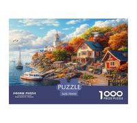 1000 Piezas Coastal Faro Puzzle Juguetes Desafiantes Decoración del Hogar Light Station Rompecabezas Imposible Juguete EduGatoivo para Adultos Y Niños 70x50cm/1000pcs