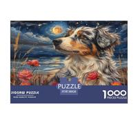 1000 Piezas Collie frontière Puzle Juego De Habilidad Decoración Familiar Juguetes Desafiantes Chien Mignon Puzzle Regalo Creativo para Adultos Y Niños A Partir De 14 Años 38x26cm/1000pcs
