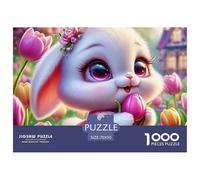 1000 Piezas Conejo Rompecabezas Premium Conejo Rompecabezas De Decoración Pasatiempo Creativo Regalo para Adultos A Partir De 12 Años 70x50cm/1000pcs