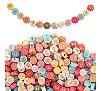 1000 Piezas Cuentas de Alfabeto de Acrílico Mezcla de Abalorios Pulseras de A-Z Espaciador de Cuentas Sueltas Redondas de Colores para Fabricación de Joyas DIY Collar Letras para Pulseras Llavero