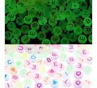 1000 Piezas Cuentas de Letras Luminosas Transparentes Coloridas Cuentas de Letras A-Z 7 mm Cuentas Acrílicas de Amor Cuentas para Enhebrar Pulseras Collares Joyas Producción de Bricolaje Style13
