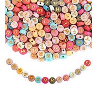 1000 Piezas Cuentas para Pulsera Cuentas Coloridas con Letras de A-Z Abalorios Acrílicas de 7mm Cuentas Artesanales Roscables para Pulsera Collar Joyería Fabricación Diy