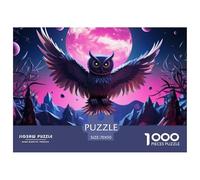 1000 Piezas, Cute Owl, Rompecabezas DIY, Pasatiempo Creativo, Diversión, Regalo, Clásicos para Adultos Y Niños A Partir De 12 Años Puzzle, Under The Hermosa luna70x50cm/1000pcs