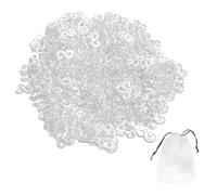 1000 piezas de accesorios de correas blancas y 1 bolsa con cordón, hebilla elástica de goma en forma de S, accesorios de joyería de bricolaje para conectar accesorios de joyería de pulsera de correas