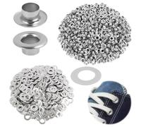 1000 Piezas de Ojetes y 1000 Arandelas, Ojates Metalicos, Ojales de Inoxidable, Ojal Herramienta, Kit de Ojetes Metálicos de 6 mm - para Ropa, Cuero, Espesor de Montaje Recomendado Dentro de 2,5 mm