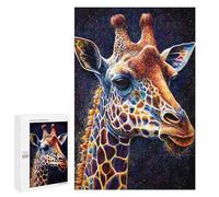 1000 piezas de rompecabezas adolescentes colorido jirafa retrato rompecabezas para adultos: análisis de juegos familiares y desafío lógico de aprendizaje 1000 PCS