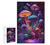 1000 piezas de rompecabezas para adolescentes Glowing Fantasy Mushrooms Puzzle para adultos - Juguetes de bricolaje, regalo de cumpleaños divertido y humorístico, regalos, 1000 piezas
