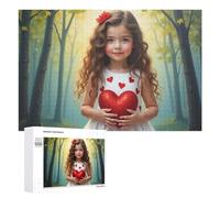 1000 piezas de sierra de calar para adolescentes, niñas pequeñas con corazón en el bosque, rompecabezas para adultos, juguete de decoración de pared, corte de precisión, gran regalo para juegos, 1000