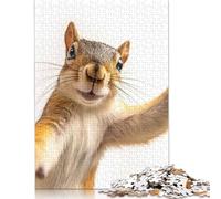 1000 Piezas de una Ardilla Peculiar tomándose un Selfie: Adorable Arte de Pared para Adultos. Rompecabezas de Papel difícil de Resolver para Adultos. Regalos de Nochebuena. 1000 Piezas (38 x 26 cm).