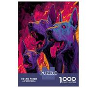 1000 Piezas Doberman Pinscher Puzle Juego De Habilidad Decoración Familiar Juguetes Desafiantes Cute Pet Perro Puzzle Regalo Creativo para Adultos Y Niños A Partir De 14 Años 52x38cm/1000pcs