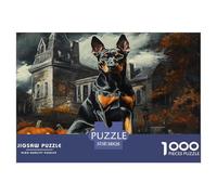 1000 Piezas Doberman Puzzle Juego De Habilidad Decoración Familiar Perros Rompecabezas De Decoración Regalo Creativo para Adultos Y Niños 38x26cm/1000pcs