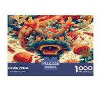 1000 Piezas Dragon Chinois Puzzle Entretenimiento Creativo Decoración Familiar Criatura fantasía Puzle Juguetes Desafiantes Regalo Creativo para Adultos Y Niños 38x26cm/1000pcs