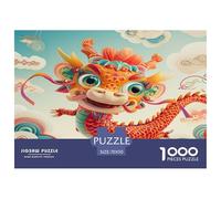 1000 Piezas Dragon Chinois Puzzle Juego De Habilidad Decoración del Criatura fantasía Puzle Hogar Juguetes Desafiantes Regalo Creativo para Adultos Y Niños 70x50cm/1000pcs