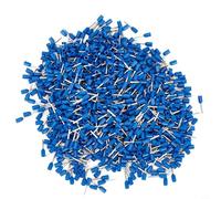 1000 piezas E0508 Terminal de crimpado aislado tubular prensado en frío compatible con cable AWG 22 para aplicaciones marinas y automotrices (azul)