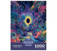 1000 Piezas Eclipse de la Selva Psicodélica Rompecabezas Juguetes Desafiantes Decoración del Hogar Starfall Waterfall Sanctuary Puzzle Familiar Regalo Creativo para Adultos Y Niños 52x38cm/1000pcs