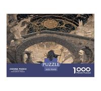 1000 Piezas El Arreglo Estelar Rompecabezas Juego De Habilidad Decoración del Hogar Golden Rune Star Gate Puzzle De Decoración Desafíos Divertidos para Adultos Y Niños 70x50cm/1000pcs