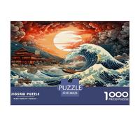 1000 Piezas El Estilo japonés es Basura Rompecabezas Entretenimiento Creativo Decoración del Hogar Ola del mar Puzle Juguetes Desafiantes Juguete EduGatoivo para Adultos 38x26cm/1000pcs