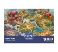 1000 Piezas El Mundo Encantado de los Hongos Rompecabezas Entretenimiento Creativo Decoración Familiar Isla Flotante Puzzle Imposible Juguete EduGatoivo para Adultos 38x26cm/1000pcs