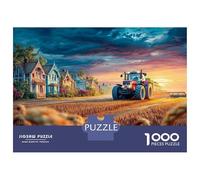 1000 Piezas Escena del Tractor Rural Puzzle Pasatiempo Creativo Vintage Granja Paisaje Juego De Rompecabezas Actividades Familiares para Niños Adultos 38x26cm/1000pcs