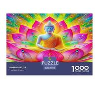 1000 Piezas Estatua de Buda Rompecabezas Juguetes Desafiantes Decoración Familiar Estilo mitológico Chino Puzle Juego De Habilidad Juguete Educativo para Adultos 70x50cm/1000pcs