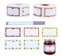 1000 Piezas Etiquetas para Tarros de Mermelada, Etiquetas Autoadhesivas, Pegatinas para Escribir, con Rotulador Gris, Pegatinas Rectangulares, Aptas para Tarros, Botellas, Bolsas, 3 x 5 cm