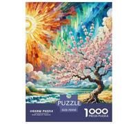 1000 Piezas Flor de melocotón Puzzle Juguetes Desafiantes Decoración del Hogar Estilo de Pintura al óleo Rompecabezas Familiar Desafíos Divertidos para Adultos Y Niños 70x50cm/1000pcs