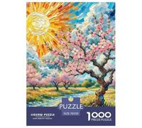 1000 Piezas Flor de melocotón Rompecabezas Juego De Habilidad Decoración del Hogar Estilo de Pintura al óleo Puzzle De Decoración Desafíos Divertidos para Adultos Y Niños 70x50cm/1000pcs