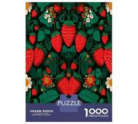 1000 Piezas Fresa Puzzles Juego EduGatoivo Asuntos Florales Entre Las Bayas Juego De Rompecabezas Actividades Familiares para Adultos Y Niños A Partir De 12 Años 70x50cm/1000pcs