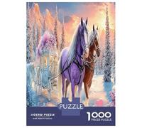1000 Piezas Gallop Red Caballo Puzzle Juego Familiar A Galloping Caballo in The Snow Rompecabezas Intelectual Desafío para Adultos Y Niños A Partir De 12 Años 70x50cm/1000pcs