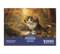 1000 Piezas Gato Bosque Noruego Puzzle Juego De Habilidad Decoración del Hogar Animaleseses Rompecabezas De Decoración Regalo Creativo para Adultos Y Niños 70x50cm/1000pcs