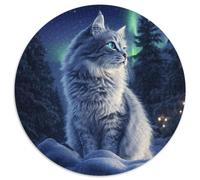 1000 Piezas Gato Bosque Noruego Puzzle Juego De Habilidad Decoración del Hogar Animaleseseses Rompecabezas Familiar Regalo Creativo para Adultos Y Niños 1000pcs (67.5x67.5cm)