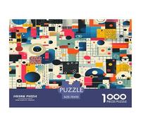 1000 Piezas géométrique artificielle Rompecabezas Juego De Habilidad Decoración del Hogar Art abstrait Puzzle De Decoración Desafíos Divertidos para Adultos Y Niños 70x50cm/1000pcs