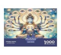 1000 Piezas Guanyin de Mil Manos Puzle Juego De Habilidad Decoración Familiar Juguetes Desafiantes Dioses Puzzle Regalo Creativo para Adultos Y Niños A Partir De 14 Años 70x50cm/1000pcs